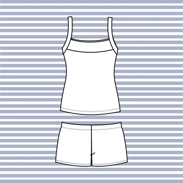 Ropa de casa femenina. Pijamas mujer jersey dibujado vector . — Archivo Imágenes Vectoriales