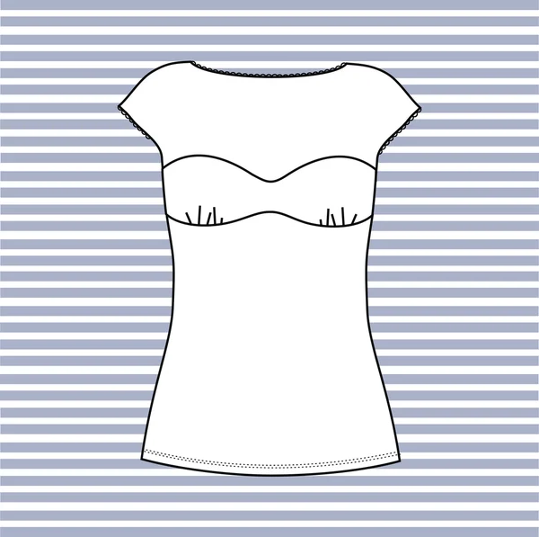 Γυναικεία μπλούζα. αμάνικο T-shirt. Κορυφαία θηλυκό. — Διανυσματικό Αρχείο
