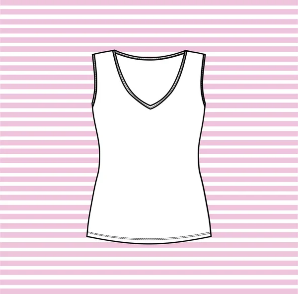 Camiseta sin mangas. Top femenino. Blusa de mujer . — Archivo Imágenes Vectoriales