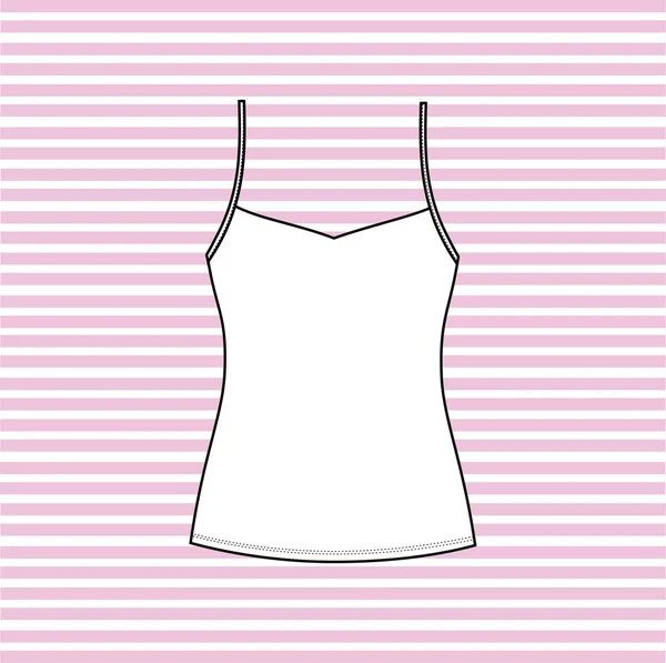 Camiseta sin mangas. Top femenino. Blusa de mujer . — Archivo Imágenes Vectoriales