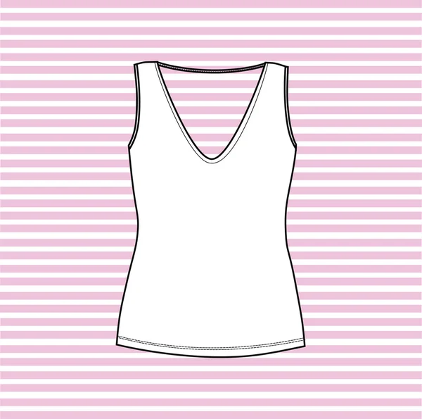 Camiseta sin mangas. Top femenino. Blusa de mujer . — Archivo Imágenes Vectoriales