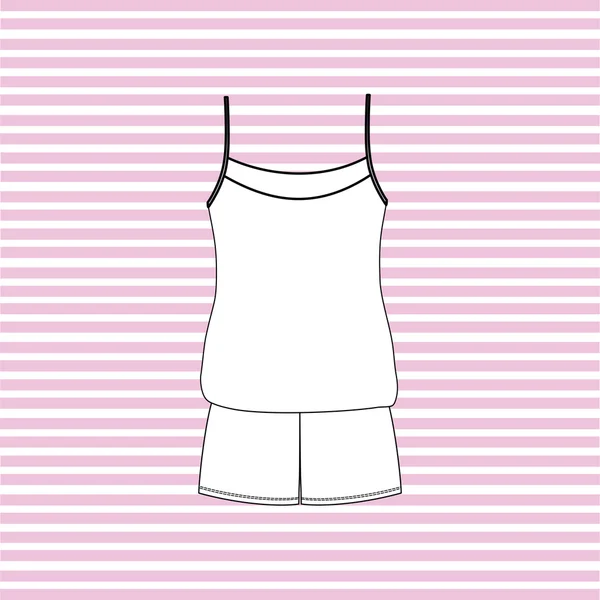 Vêtements féminins. Pyjama femme maillot dessiné vecteur . — Image vectorielle