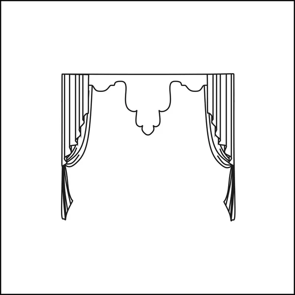 커튼입니다. 인테리어 직물입니다. 창 장식. — 스톡 벡터