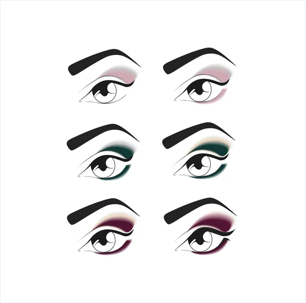 Cosméticos. sombra. rímel. delineador. maquillaje de ojos . — Vector de stock