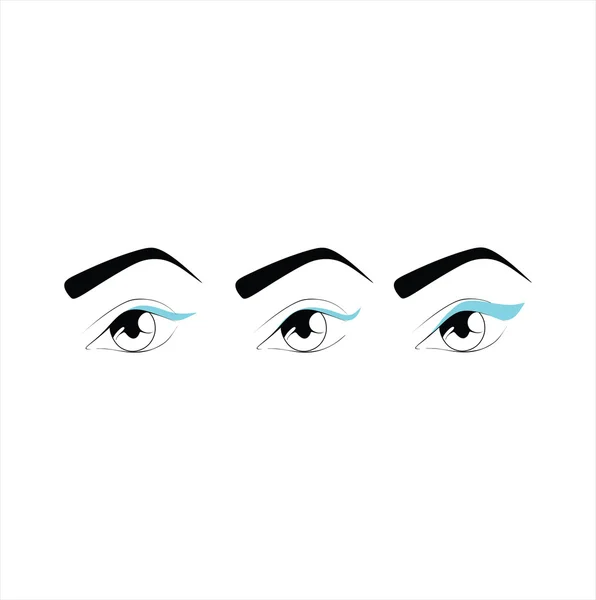 Cosméticos. sombra. rímel. delineador. maquillaje de ojos . — Vector de stock