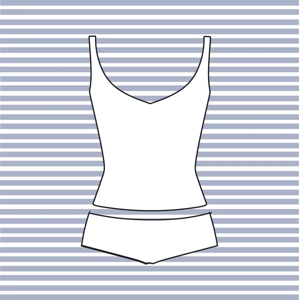 Slipje. T-shirt. Lingerie getekende vector. — Stockvector