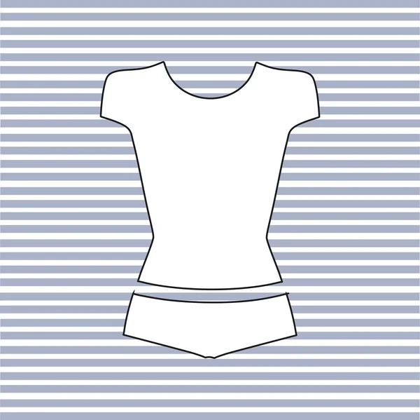 Slipje. T-shirt. Lingerie getekende vector. — Stockvector