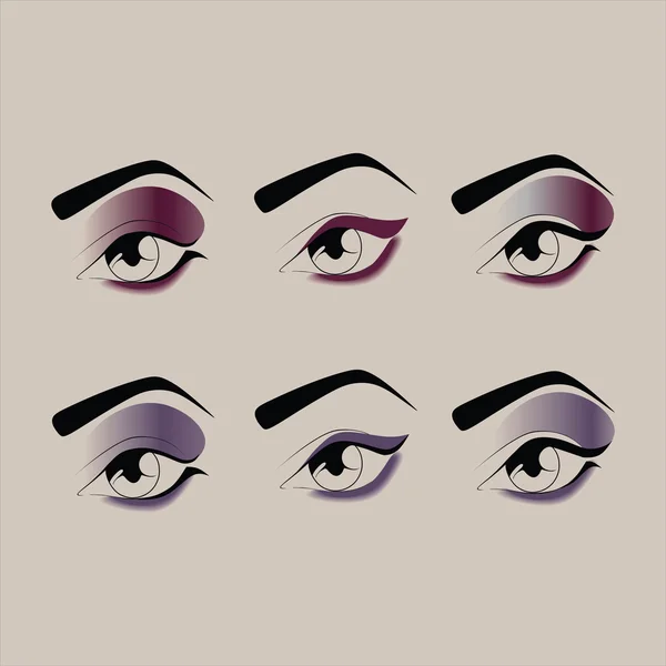 Cosmetics. shadow.  mascara. eyeliner. eye makeup. — Stock Vector