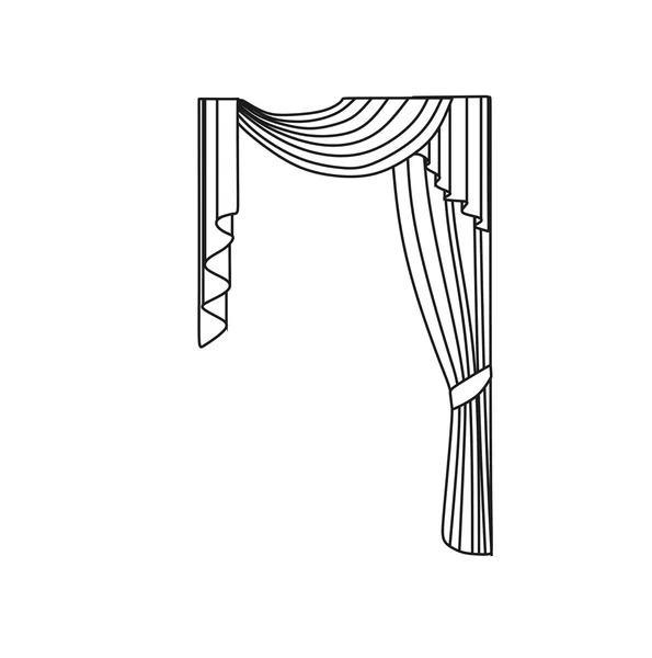 Шторы. текстиль интерьера. украшение окон . — стоковый вектор
