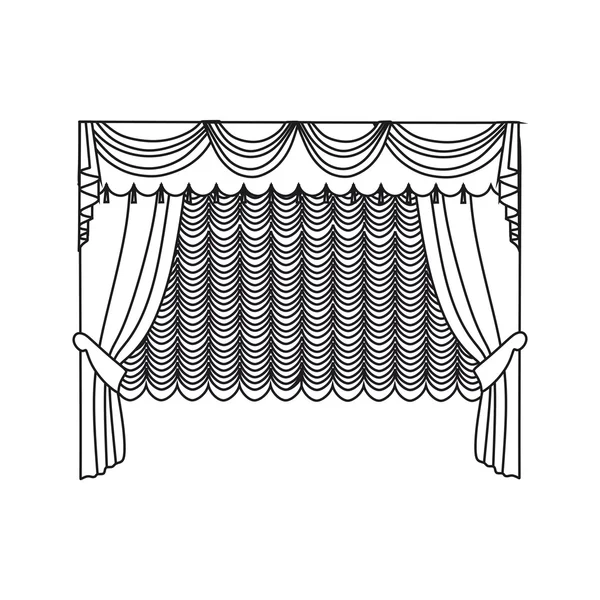 Vorhänge. Innentextilien. Fensterdekoration. — Stockvektor