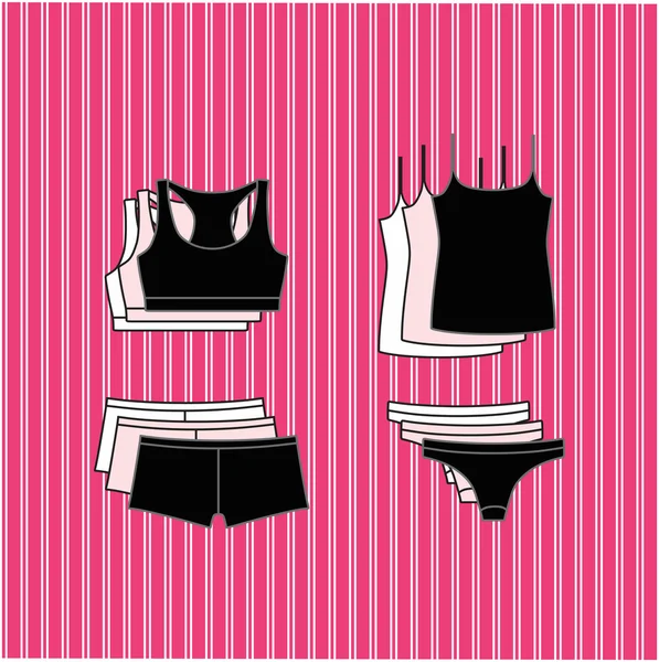 Lingerie. Ondergoed. slipje en beha voor vrouwen getekende vector . — Stockvector