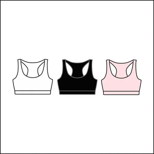 Top deportivo. Lencería. mujeres bustier  . — Vector de stock