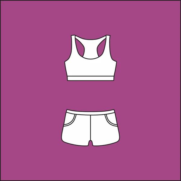 Lässige Sommerkleidung für Frauen. Top und Shorts. Hemd . — Stockvektor