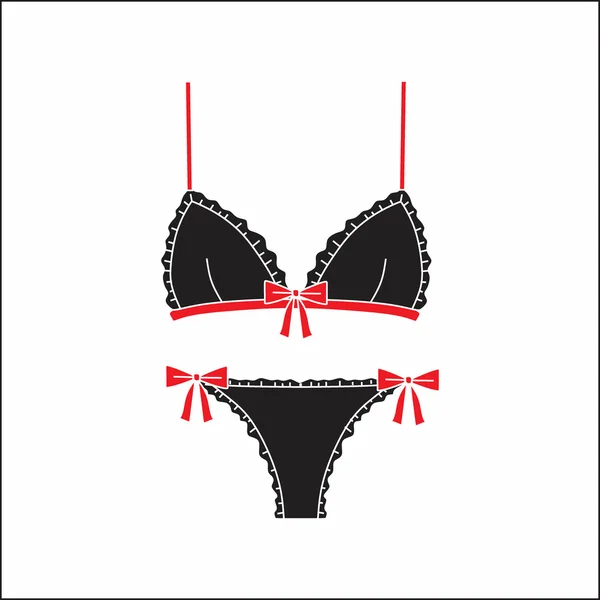 Lingerie. Underwear. panties and bra for women drawn vector . — Stock Vector