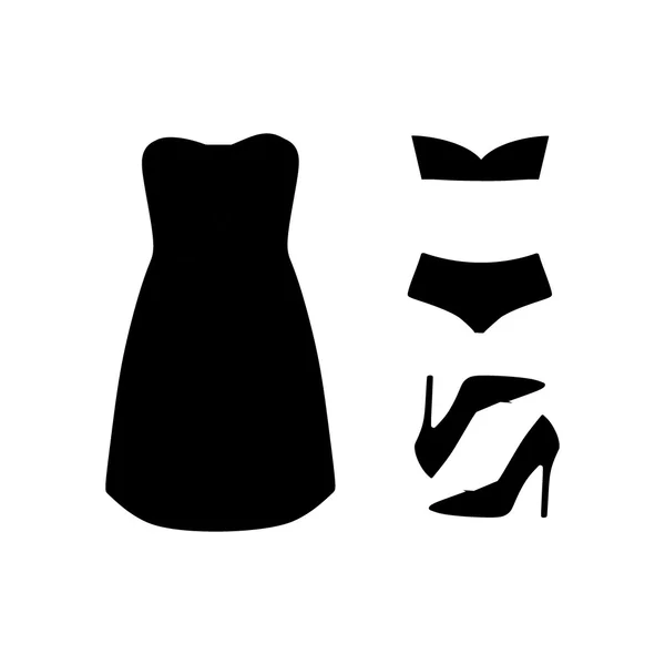 Set of women's clothes drawn in the vector — Stock Vector