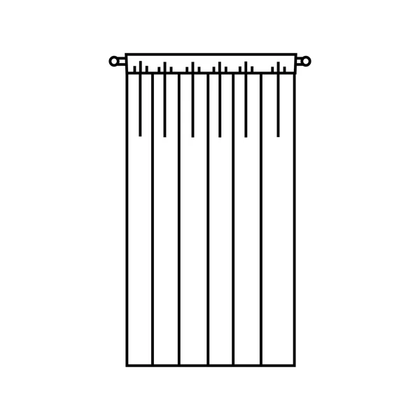 Im Vektor bemalte Fensterdekorationen skizzieren. Klassischer Vorhang — Stockvektor