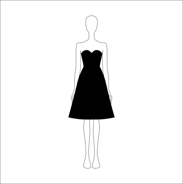 Ropa de mujer. Vestido dibujado vector — Vector de stock