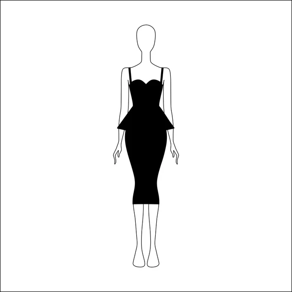 Women's clothing. Dress drawn vector — Stock Vector