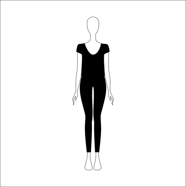 Top et pantalons dessinés vector.women's clothing . — Image vectorielle