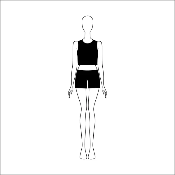 Parte superiore e pantaloncini disegnati vettore. abbigliamento femminile . — Vettoriale Stock