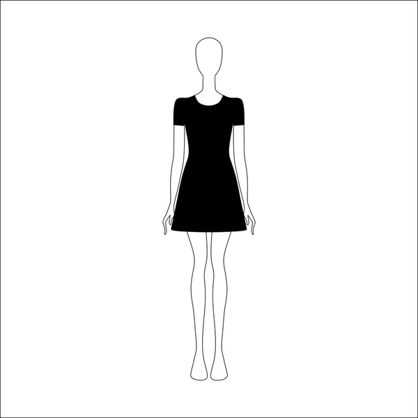 Damenbekleidung. Kleid gezeichnet Vektor — Stockvektor