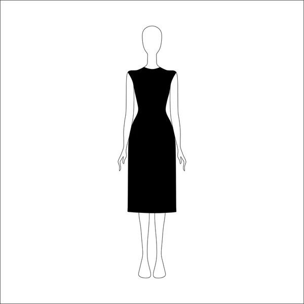 Roupas femininas. Vestido vetor desenhado — Vetor de Stock