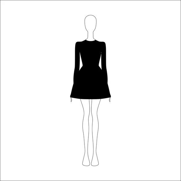 Roupas femininas. Vestido vetor desenhado —  Vetores de Stock