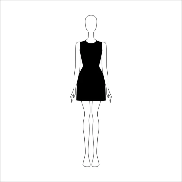 Roupas femininas. Vestido vetor desenhado —  Vetores de Stock