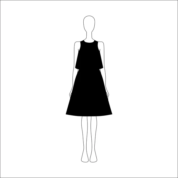 Roupas femininas. Vestido vetor desenhado — Vetor de Stock