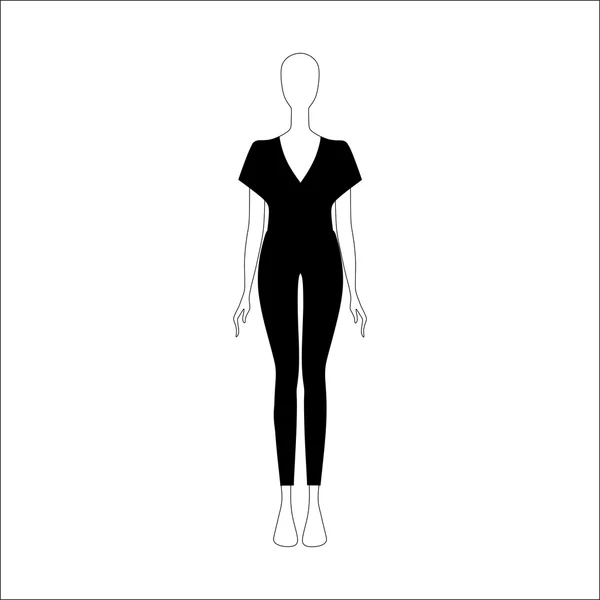 Top en broek getrokken vector.women kleding. — Stockvector