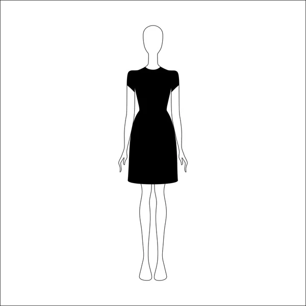 Ropa de mujer. Vestido dibujado vector — Archivo Imágenes Vectoriales