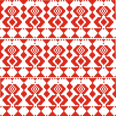 Vektör çizim. Slovence geleneksel süs. Sorunsuz arka plan. Vektör çizim.