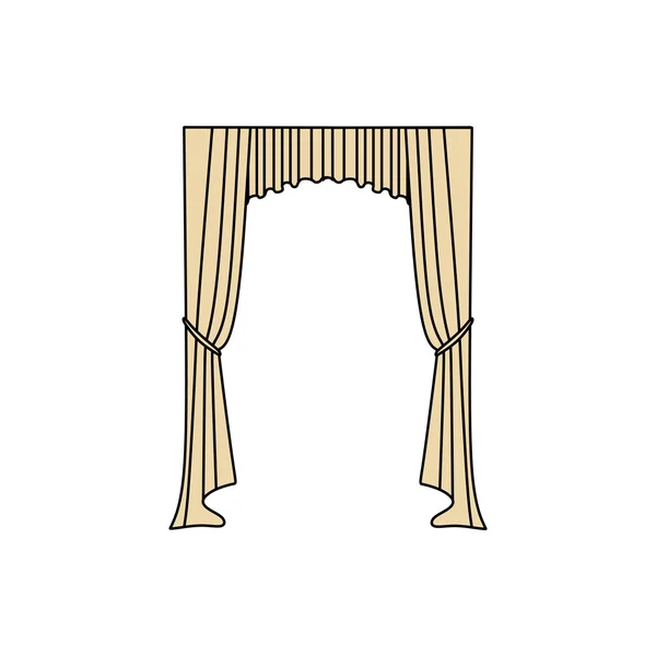 Accogliente collezione di elementi interni. silhouette tenda classica — Vettoriale Stock