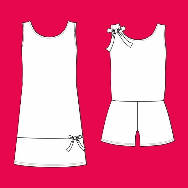 Ropa de casa para mujeres. jersey de pijamas. shorts y top. ropa . — Archivo Imágenes Vectoriales