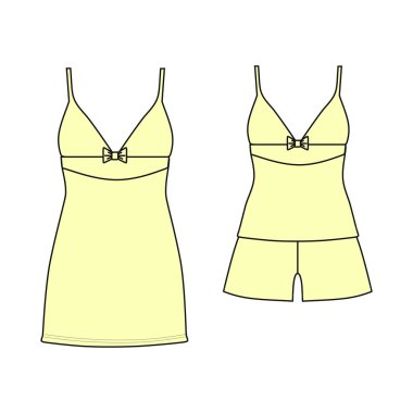 Kadın homewear. Pijama jersey. şort ve üst. giyim.