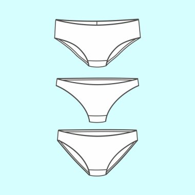 Kadın iç çamaşırı. iç çamaşırı. İç çamaşırı çizilmiş vektör