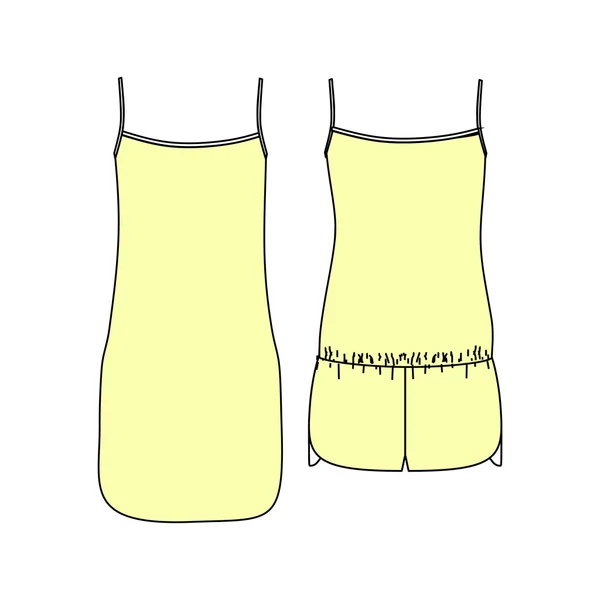 Vêtements de maison pour femmes. maillot de pyjama. short et haut. vêtements . — Image vectorielle