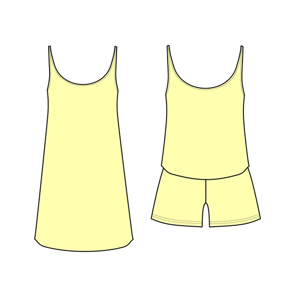 Jersey de pijamas. shorts y top. ropa. Ropa de casa de mujer . — Archivo Imágenes Vectoriales