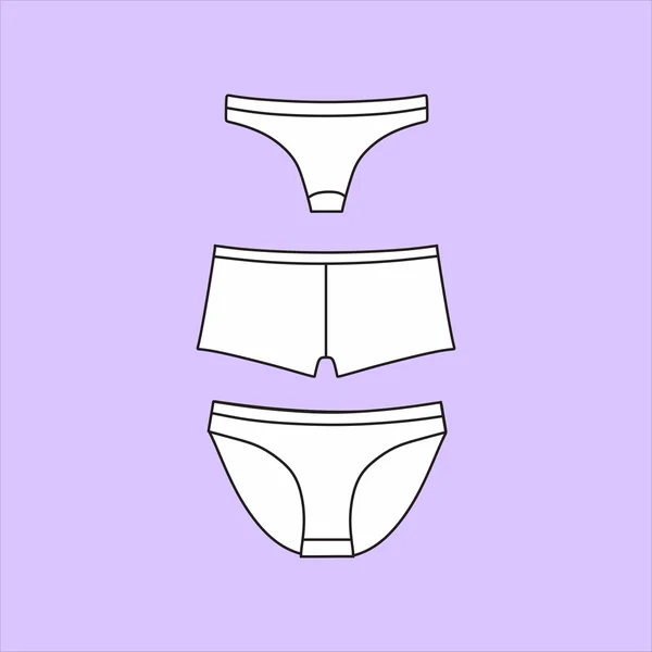 Culotte de femme. sous-vêtements. Lingerie dessinée vecteur — Image vectorielle