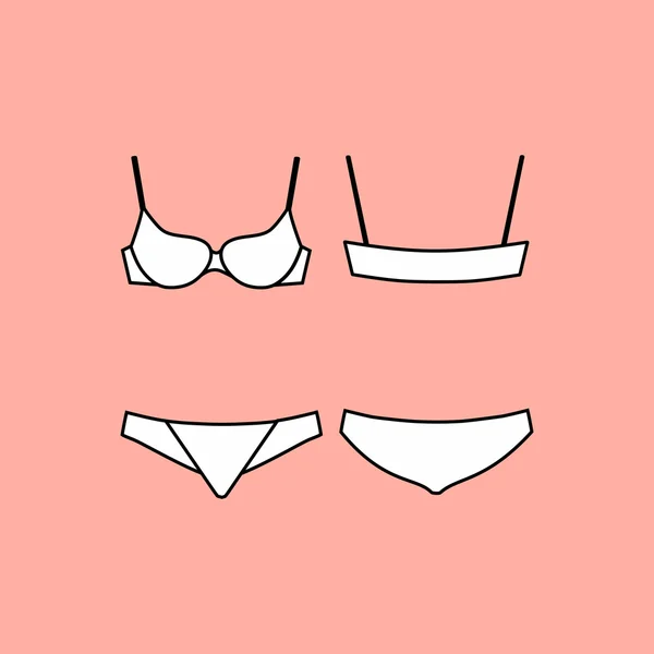 Underwear. Lingerie. panties and bra — Stock Vector