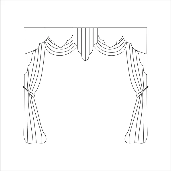 Curtains. interior textiles.   interior decoration textiles ske — Stock Vector