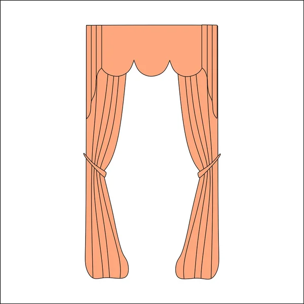 Záclony. interiérové textilie. interiérové textilie sket — Stockový vektor