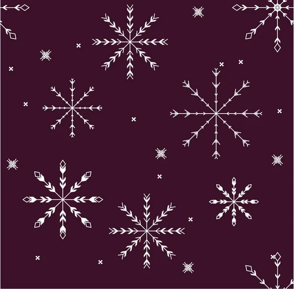 クリスマス。新しい年を印刷します。雪の結晶. — ストックベクタ