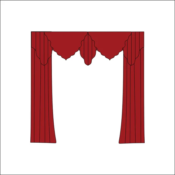 Perdeler. iç Tekstil. İç Dekorasyon Tekstil kaşar — Stok Vektör