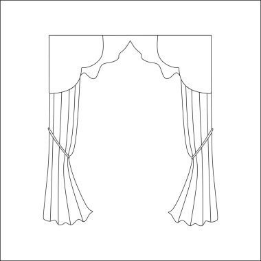 perdeler. iç Tekstil. İç Dekorasyon Tekstil kroki