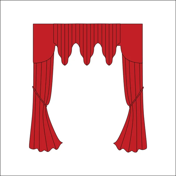 Perdeler. iç Tekstil. İç Dekorasyon Tekstil kroki — Stok Vektör