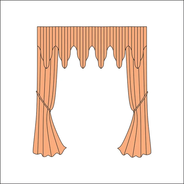 Cortinas. têxteis interiores. decoração de interiores têxteis esboço — Vetor de Stock