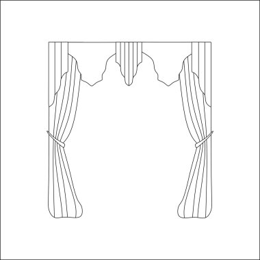 perdeler. iç Tekstil. İç Dekorasyon Tekstil kroki