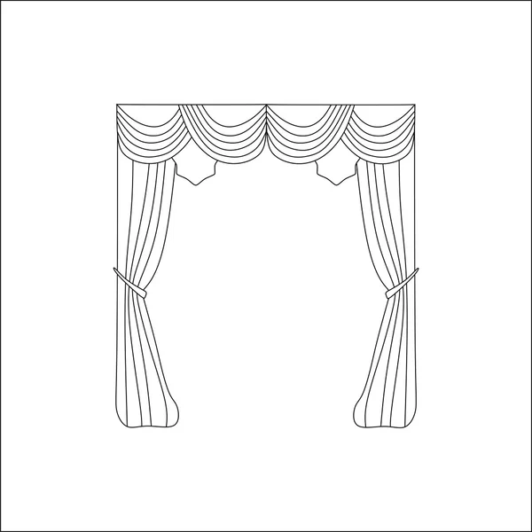 Curtains. interior textiles. interior decoration textiles sketch — Stock Vector