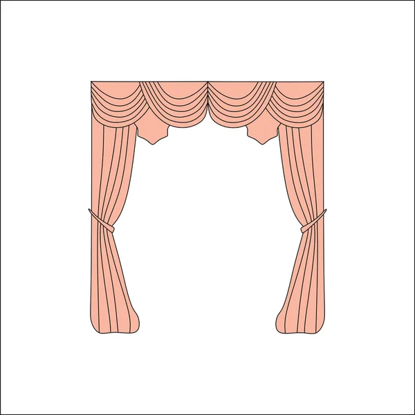 Curtains. interior textiles. interior decoration textiles sketch — Stock Vector